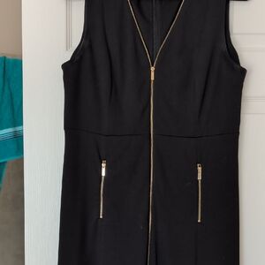Calvin Klein Black Dress with Gold Zipper